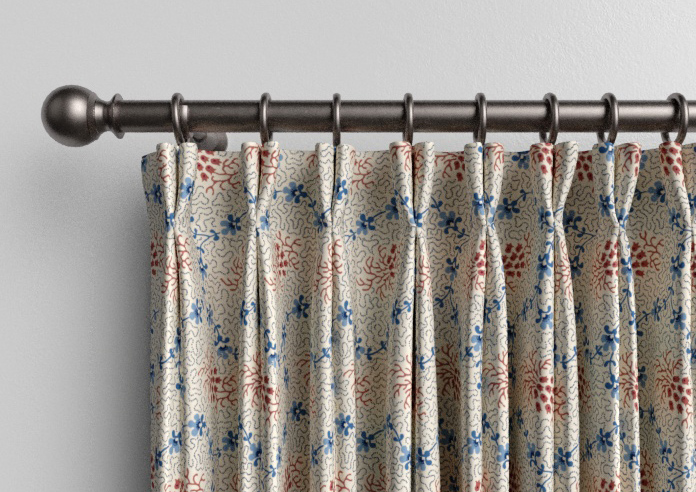Land & Shore Lorie, Blue Red - Made to Measure Curtains - Image 10